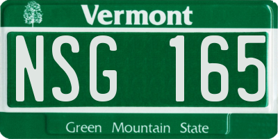VT license plate NSG165
