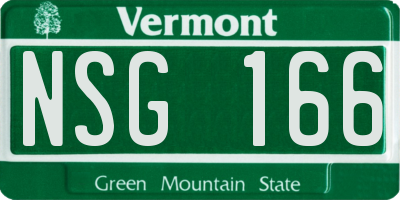 VT license plate NSG166