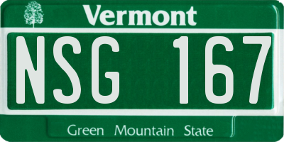 VT license plate NSG167