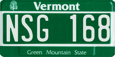 VT license plate NSG168