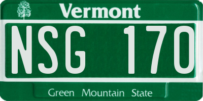 VT license plate NSG170