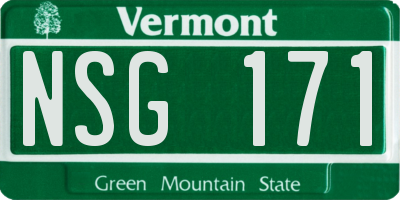 VT license plate NSG171