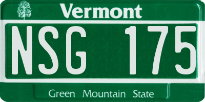 VT license plate NSG175