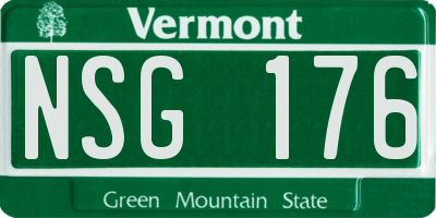 VT license plate NSG176