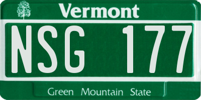 VT license plate NSG177