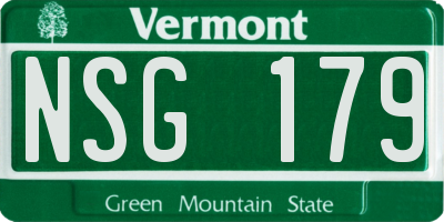 VT license plate NSG179