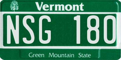VT license plate NSG180