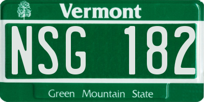 VT license plate NSG182