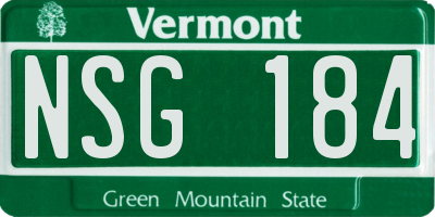 VT license plate NSG184