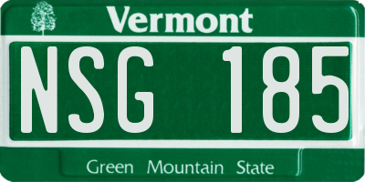 VT license plate NSG185