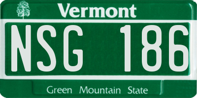 VT license plate NSG186