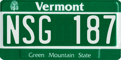 VT license plate NSG187
