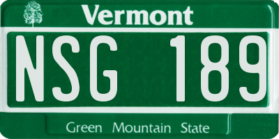 VT license plate NSG189