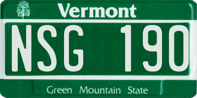 VT license plate NSG190