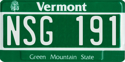 VT license plate NSG191