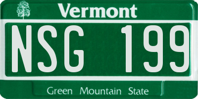 VT license plate NSG199