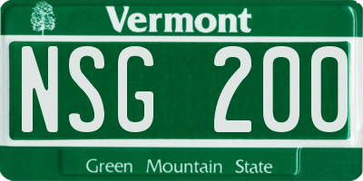 VT license plate NSG200