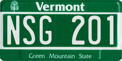 VT license plate NSG201