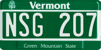 VT license plate NSG207