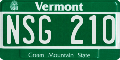 VT license plate NSG210
