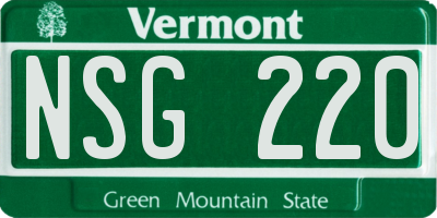 VT license plate NSG220