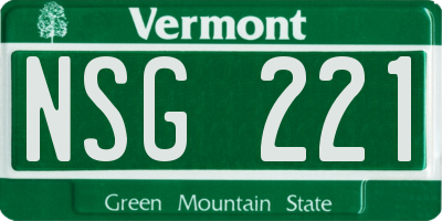 VT license plate NSG221
