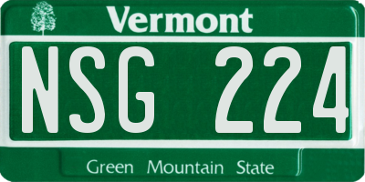 VT license plate NSG224