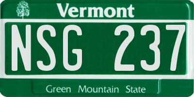 VT license plate NSG237