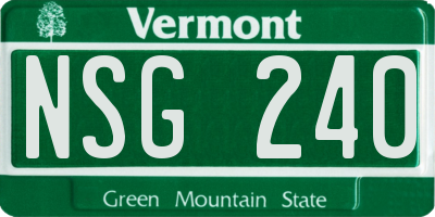 VT license plate NSG240