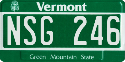 VT license plate NSG246