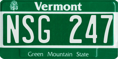 VT license plate NSG247