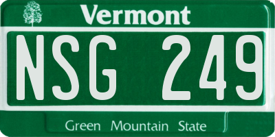 VT license plate NSG249