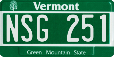 VT license plate NSG251