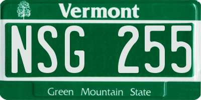 VT license plate NSG255