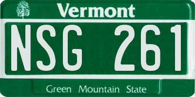VT license plate NSG261
