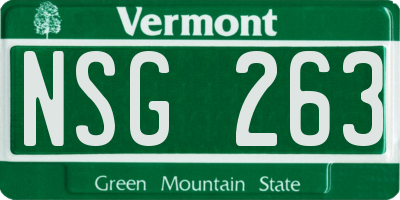 VT license plate NSG263