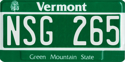 VT license plate NSG265