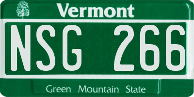 VT license plate NSG266