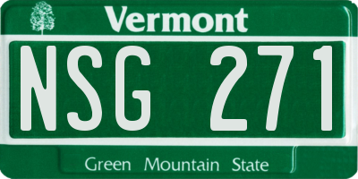 VT license plate NSG271