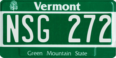 VT license plate NSG272