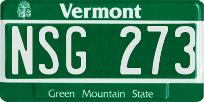 VT license plate NSG273
