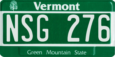 VT license plate NSG276