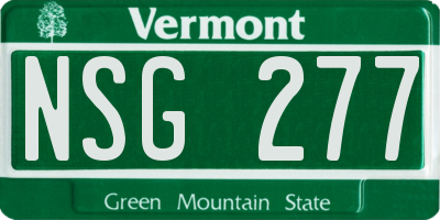 VT license plate NSG277