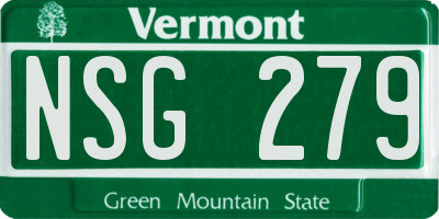 VT license plate NSG279