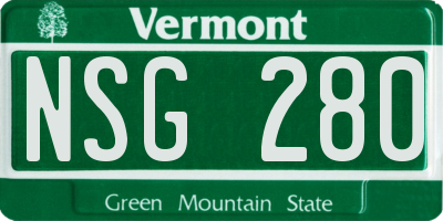 VT license plate NSG280