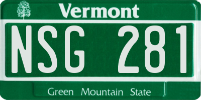 VT license plate NSG281