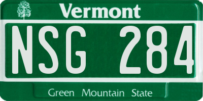 VT license plate NSG284