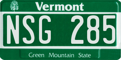 VT license plate NSG285