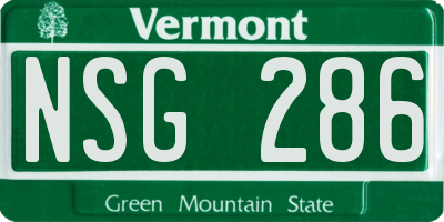 VT license plate NSG286