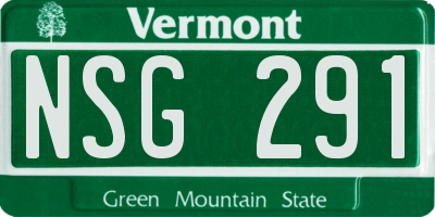 VT license plate NSG291